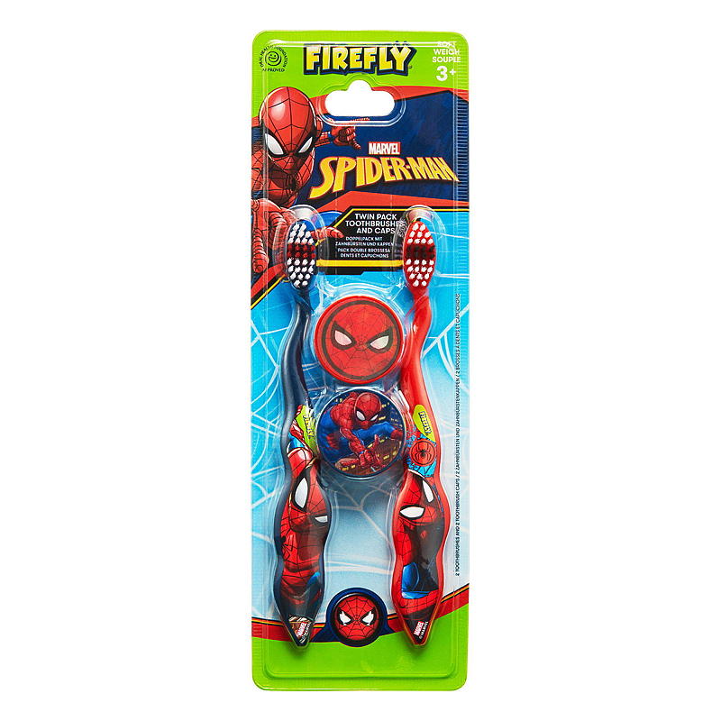 Tannbørste 2-pk Spiderman Firefly