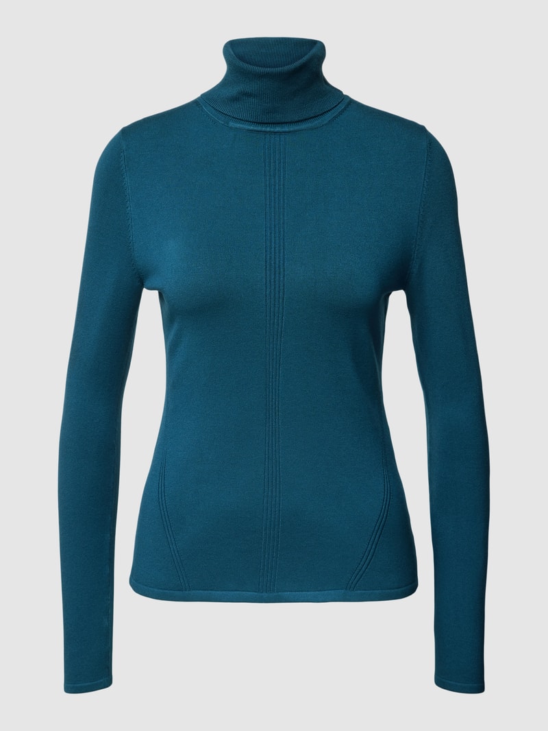 Strickpullover mit Rollkragen in petrol