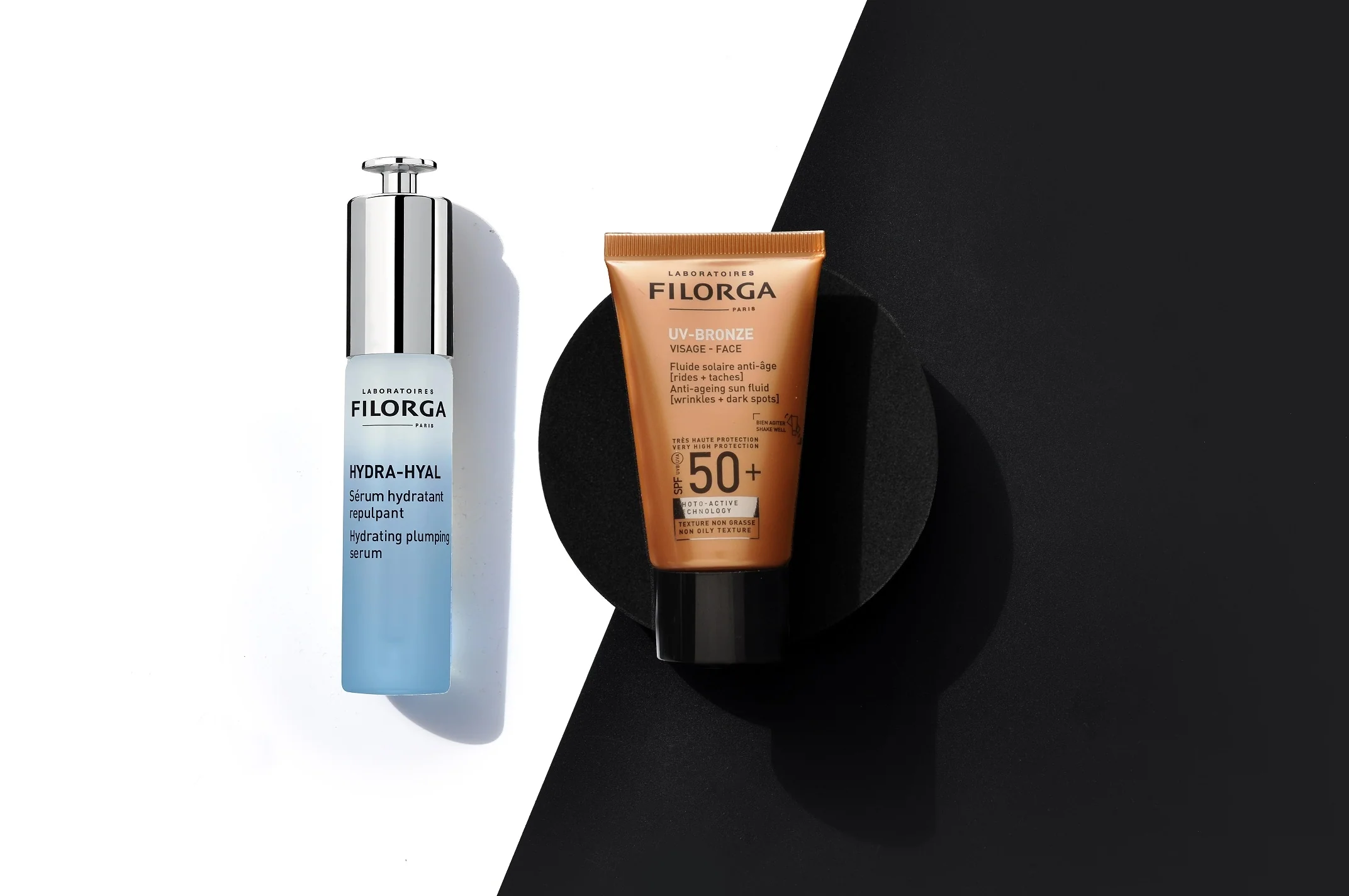 Set facial bronceador con protección solar Hydra-Hyal + UV SPF50+ - Set de protección solar, Set hidratante