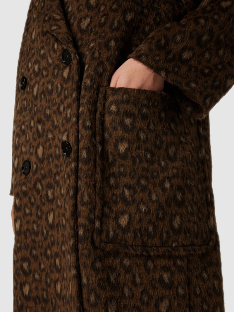 Mantel mit Animal-Print in camel