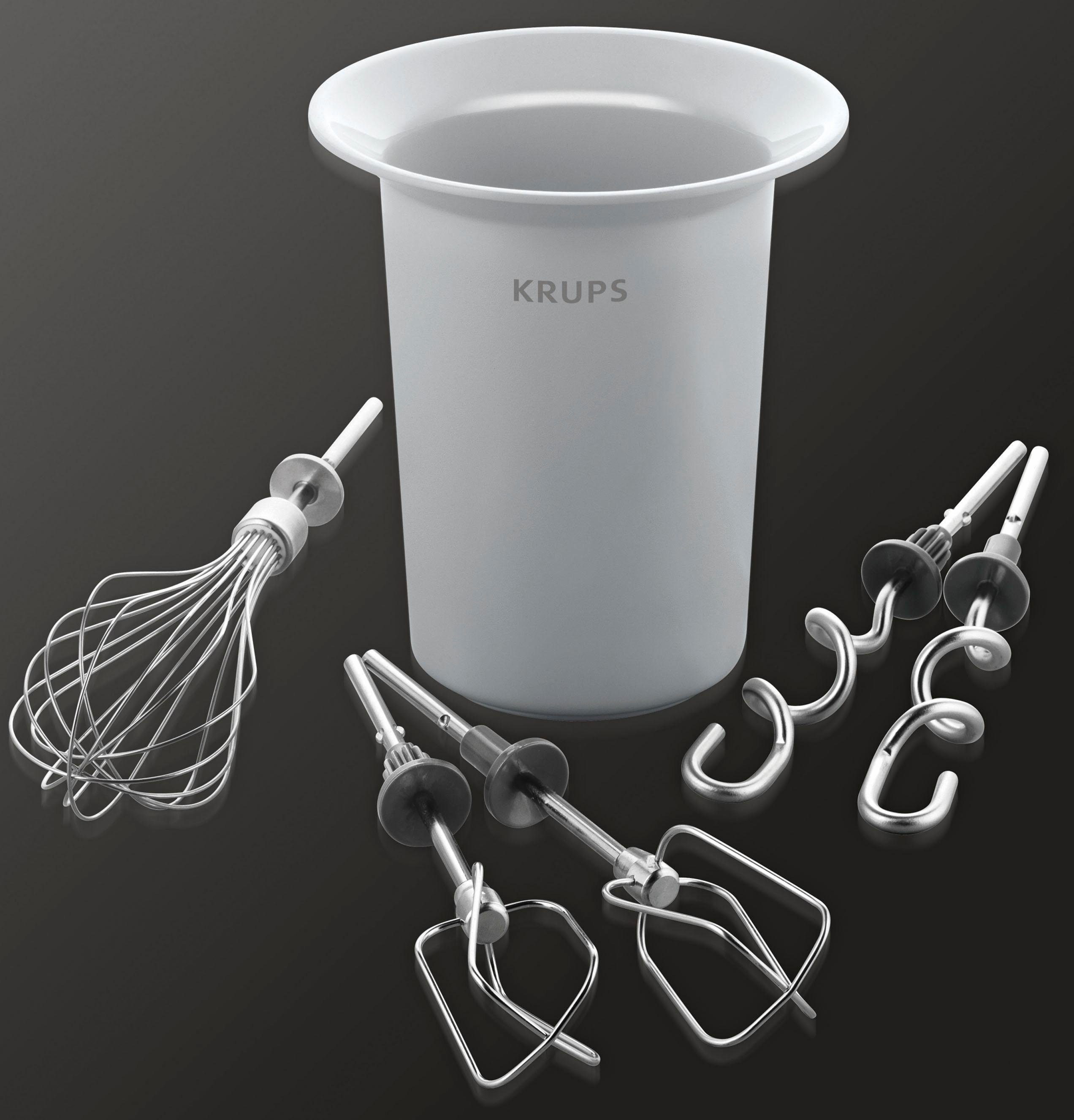 Krups Handmixer 3 Mix 9000 Deluxe GN9011, 500 W, stufenlose Geschwindigkeiten mit langsamem Start+Turbo-& Auswurftaste