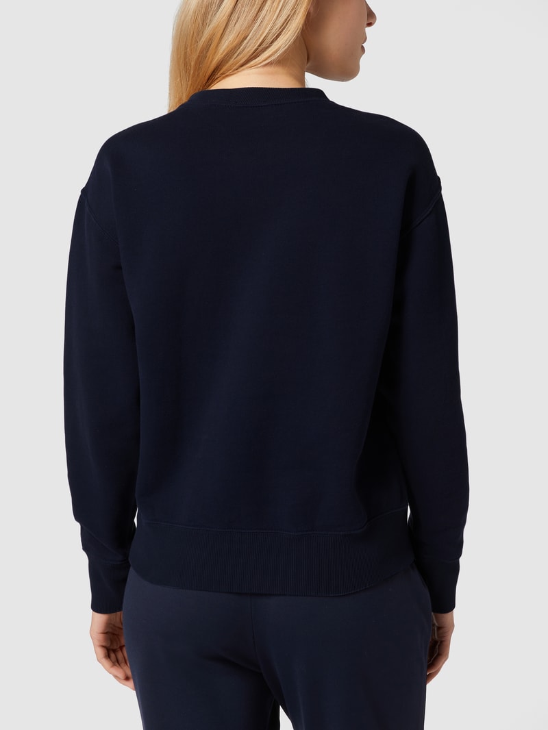 Sweatshirt mit Label-Stitching in dunkelblau