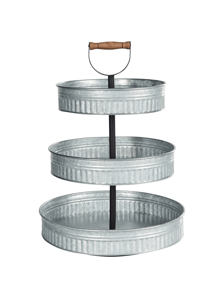 Beliani Tablett KOUIGN in Silber/Schwarz/Heller Holzfarbton günstig kaufen onesize
