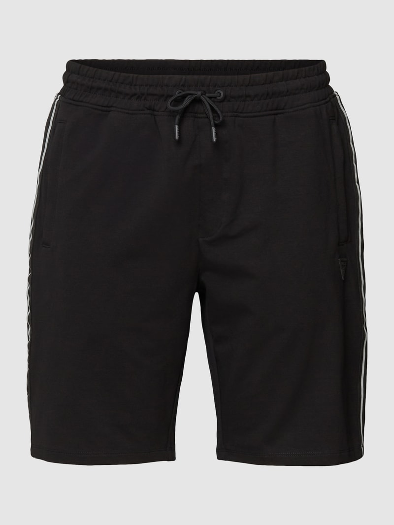 Sweatshorts mit Galonstreifen in schwarz