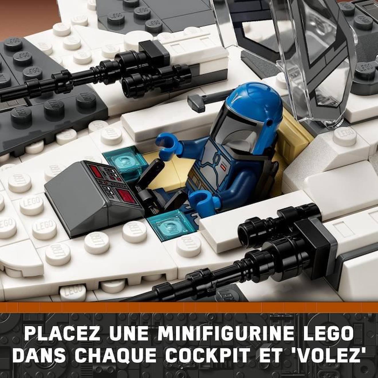 LEGO Star Wars 75348 Le Chasseur Fang Mandalorien Contre le TIE Interceptor, Jouet de Vaisseaux blanc