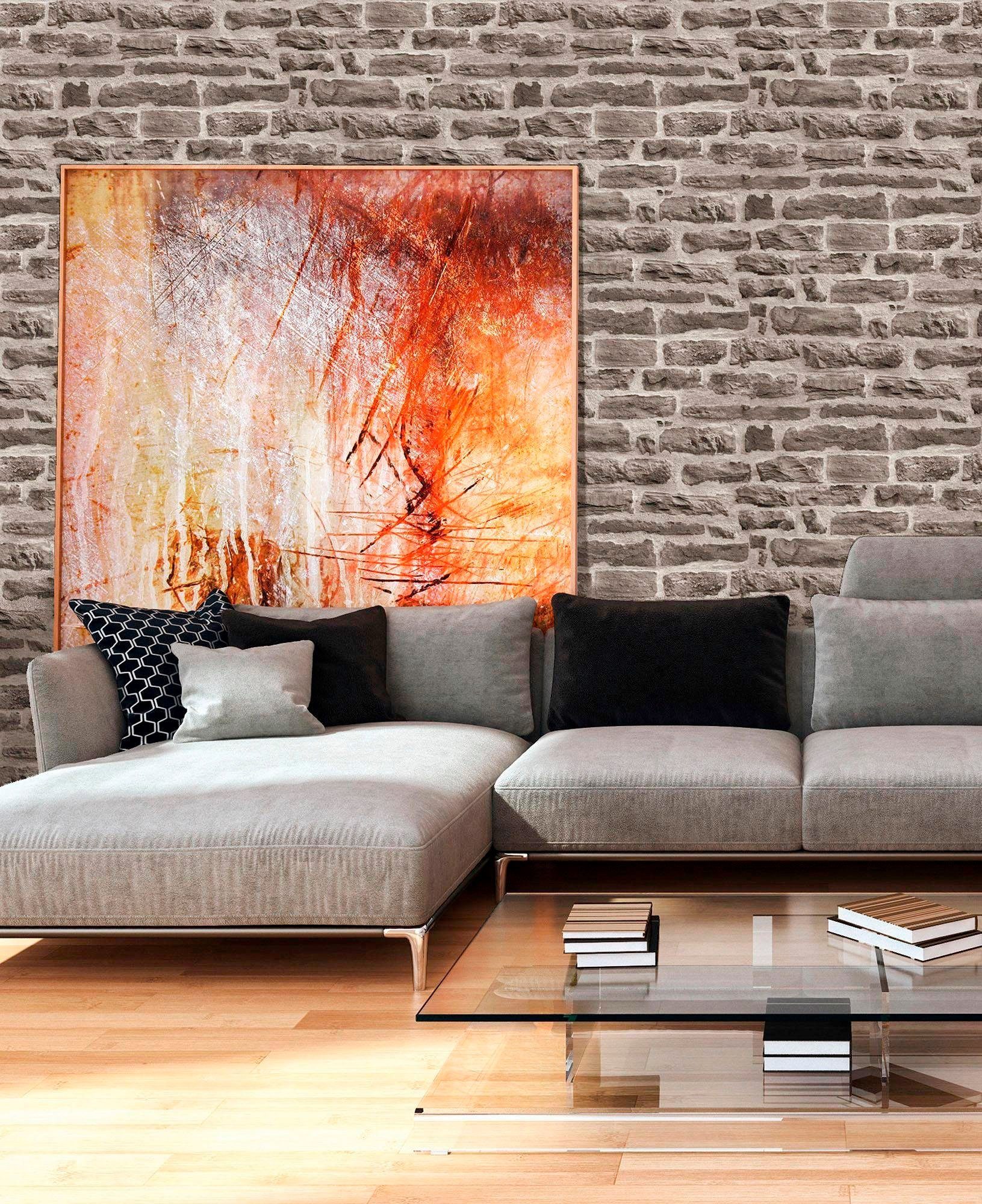 living walls Vliestapete Best of Wood`n Stone 2nd Edition, Steinoptik, Tapete Stein