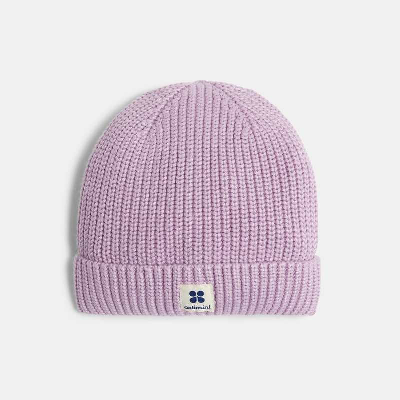 Bonnet bébé en maille tricot violet iris Catimini