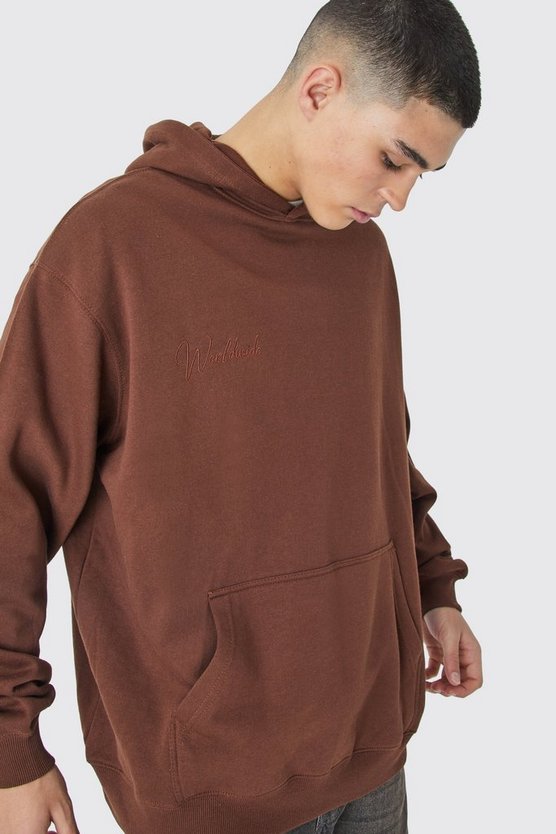 Oversize Hoodie mit Worldwide-Stickerei