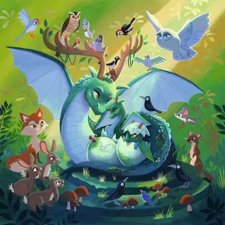 Kinderpuzzle ab 5 Jahren - Einhorn, Drache und Fee - 49 Teile