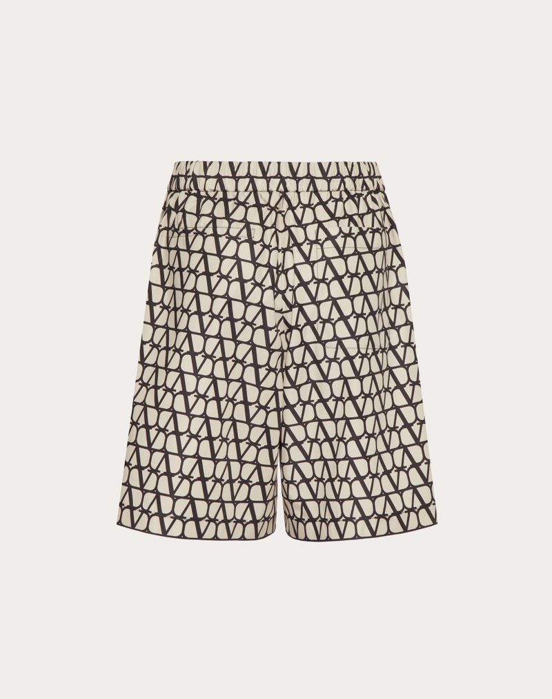 Bermudashorts i nylon med Toile Iconographe-print