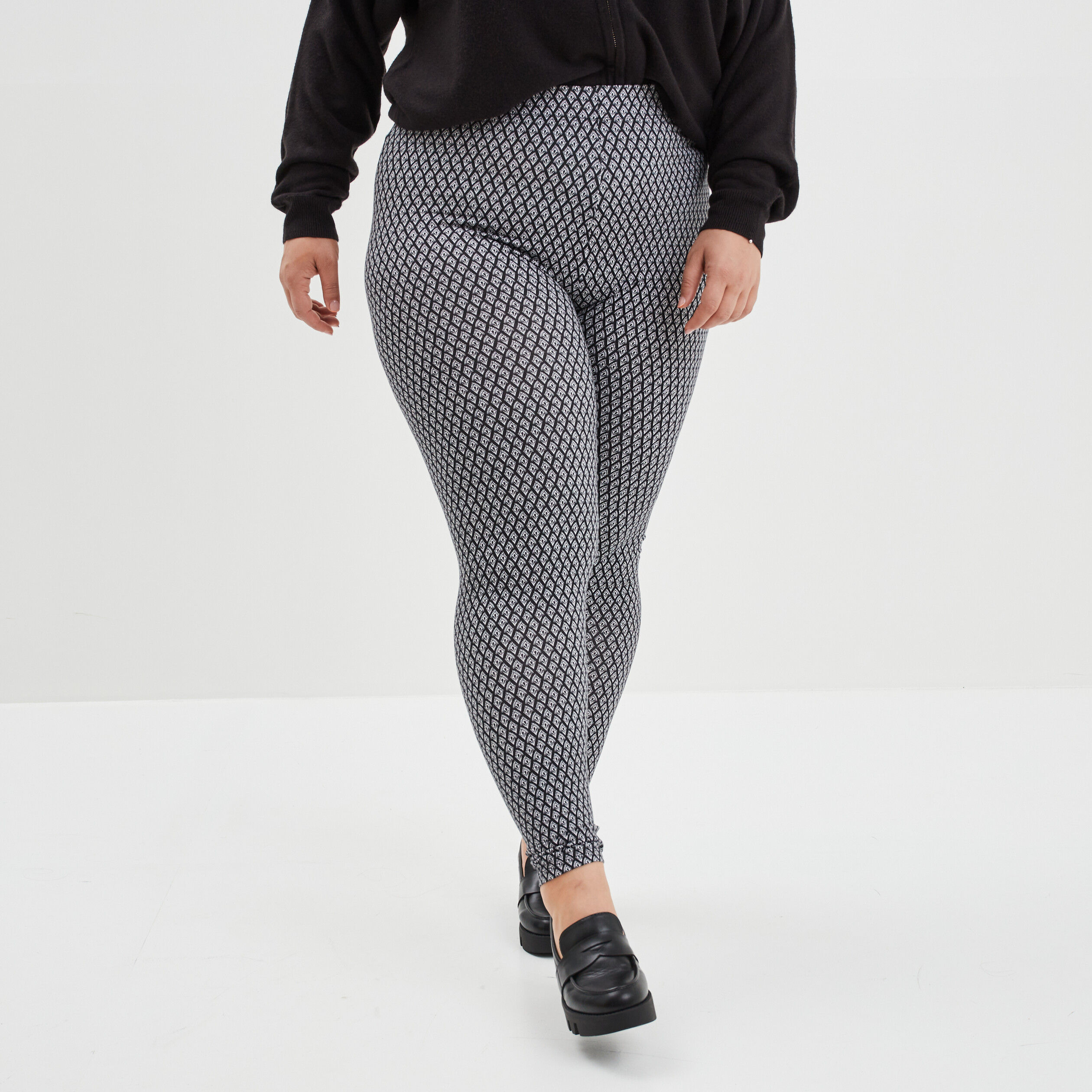 Pantalon legging noir femme grande taille | La Halle