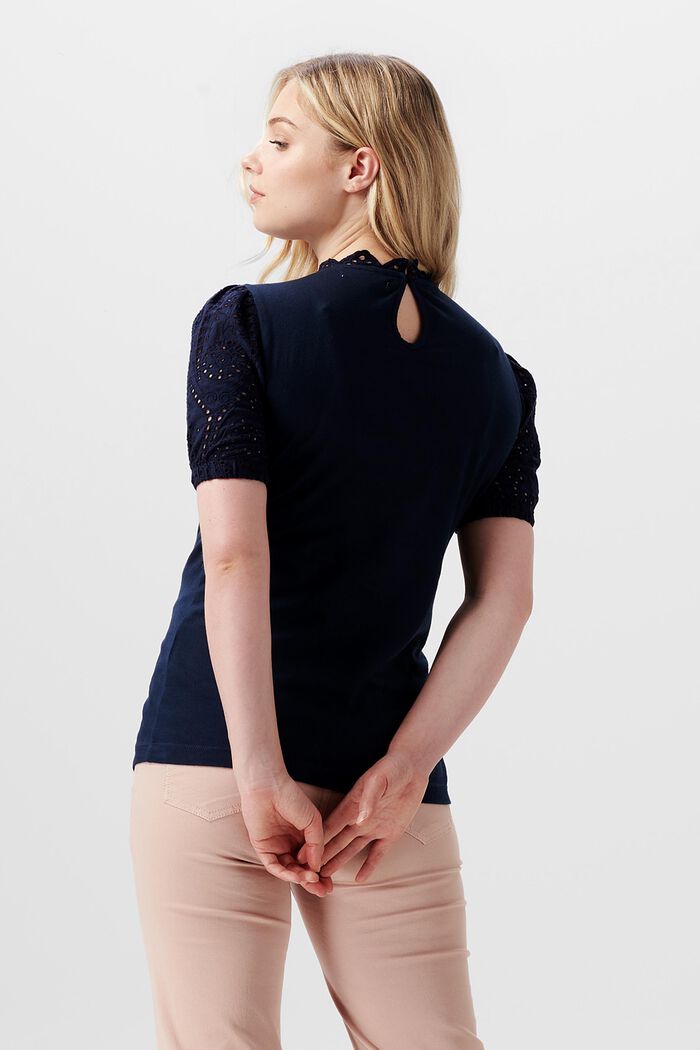 Baumwoll-T-Shirt mit Details aus Lochspitze