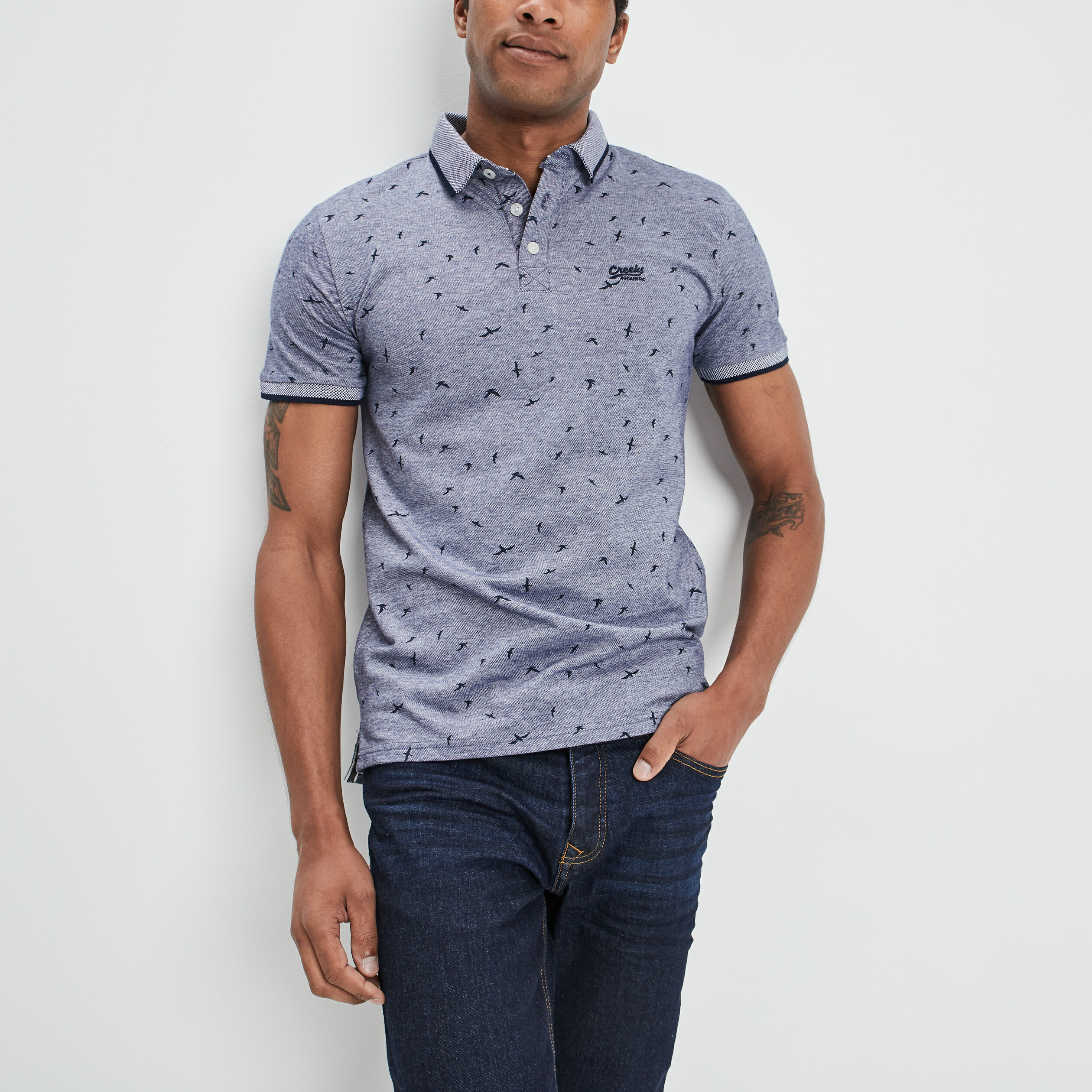 Polo manches courtes Creeks bleu marine homme | La Halle