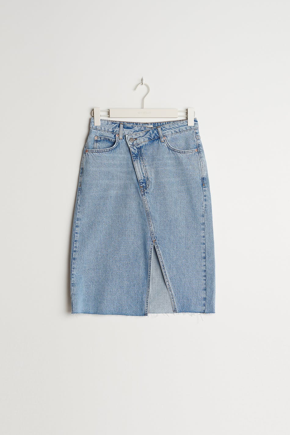 Wrap denim skirt