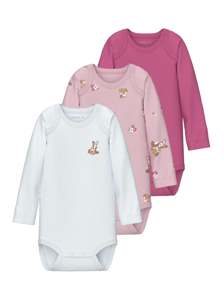 name it Body langarm 3er Pack NBFBODY 3P BAMBI in ibis rose günstig kaufen