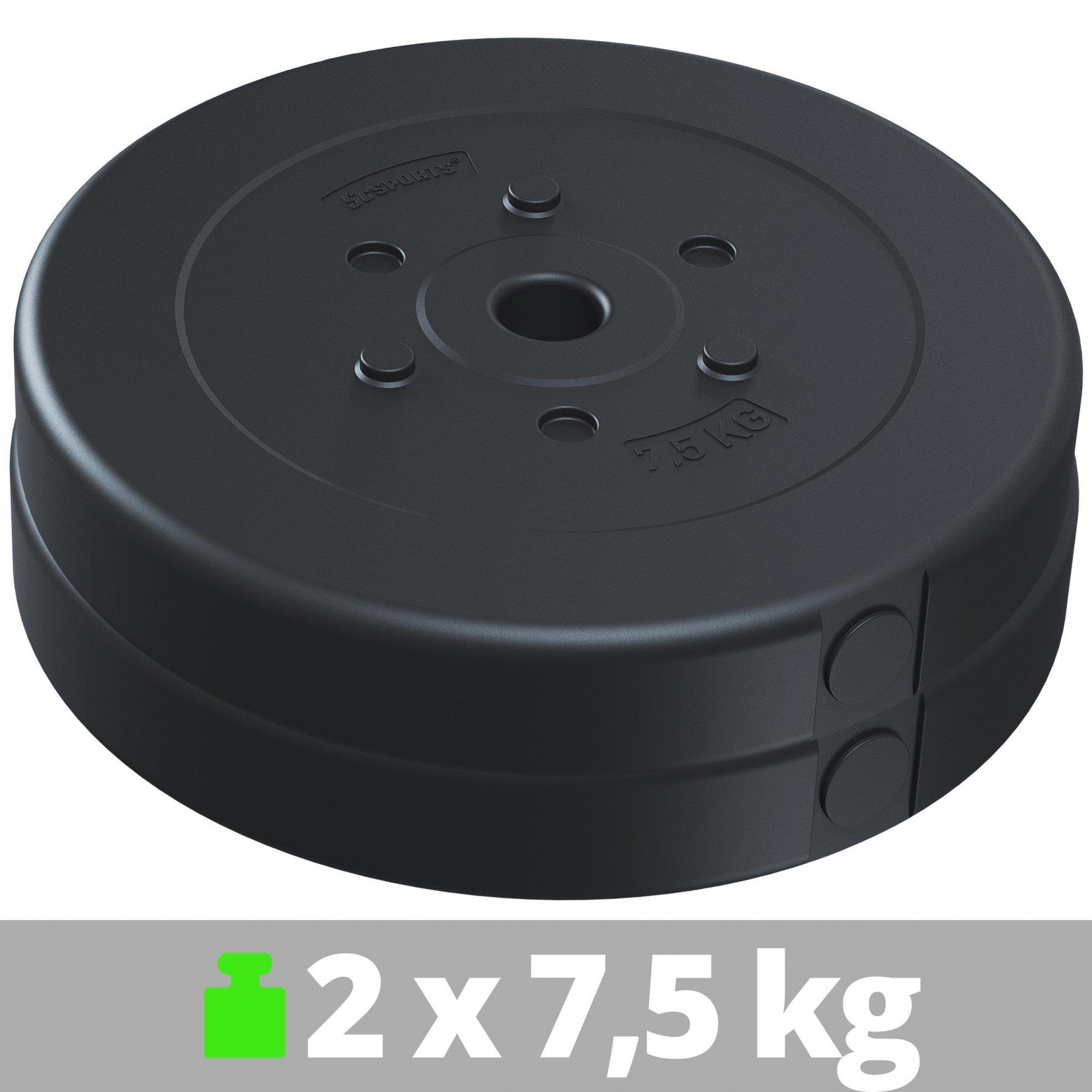ScSPORTS® Hantelscheiben Set 15 kg Ø 30mm Kunststoff Gewichtsscheiben Gewichte, (10000148-tlg)