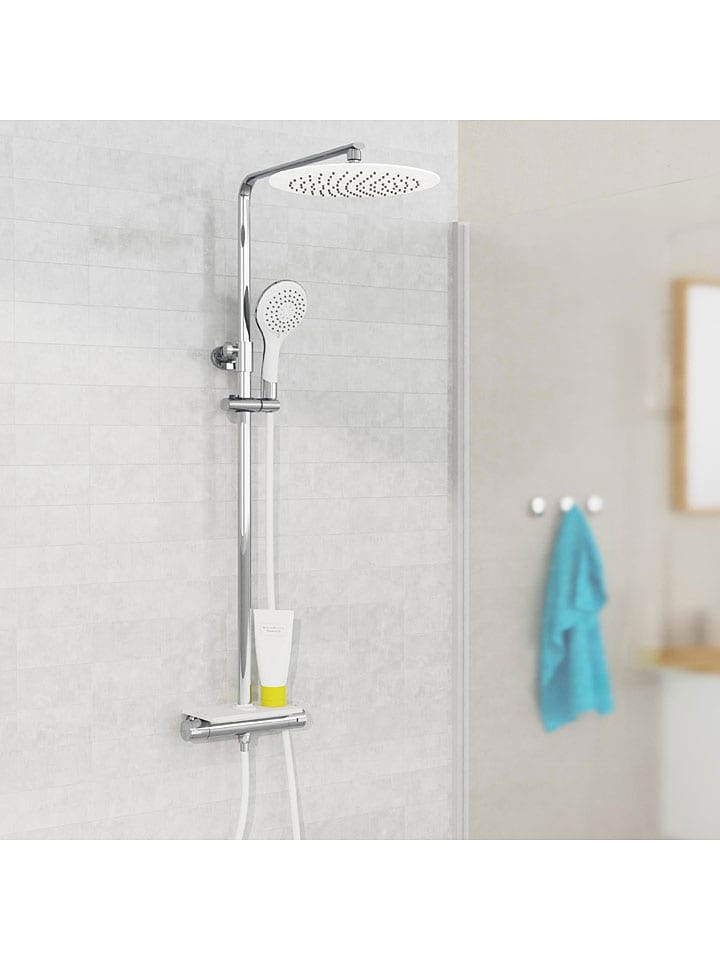 Schütte Überkopfbrauseset mit Thermostat-Armatur ''Grande Vita'' in Silber/ Weiß günstig kaufen onesize