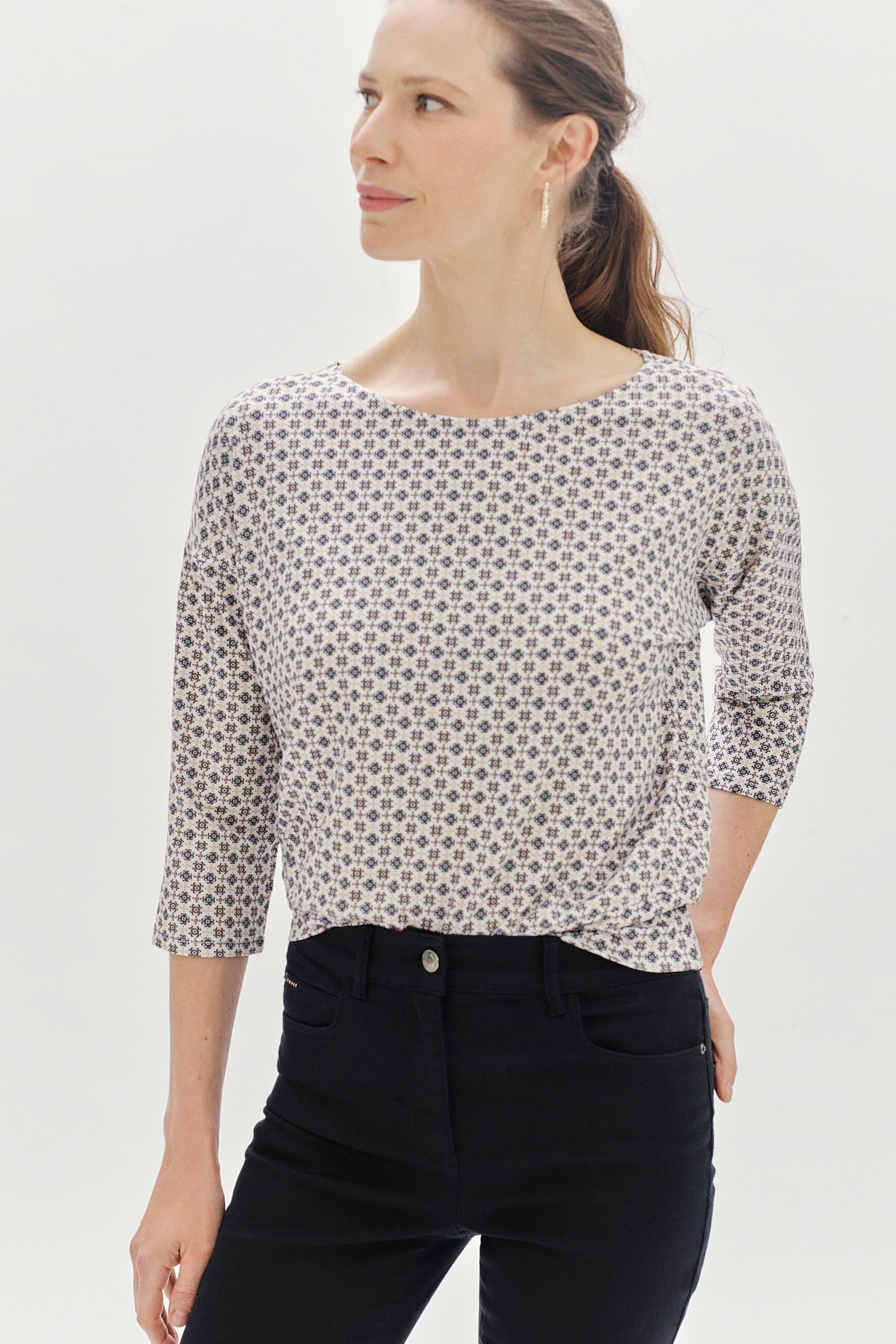 t-shirt jimmy-azulejo ivoire femme