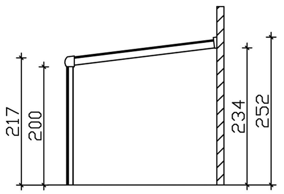 Skanholz Terrassendach Modena, BxT: 434x257 cm, 434 cm Breite, verschiedene Tiefe