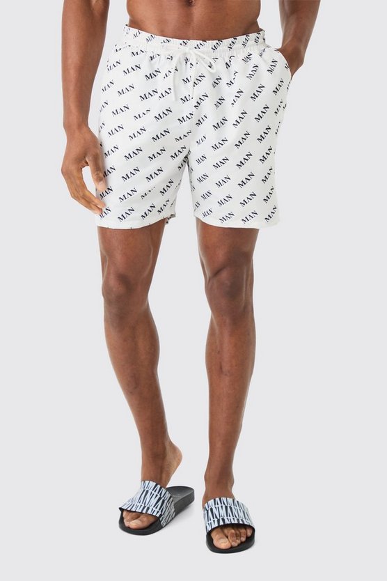 Mittellange Man Badehose
