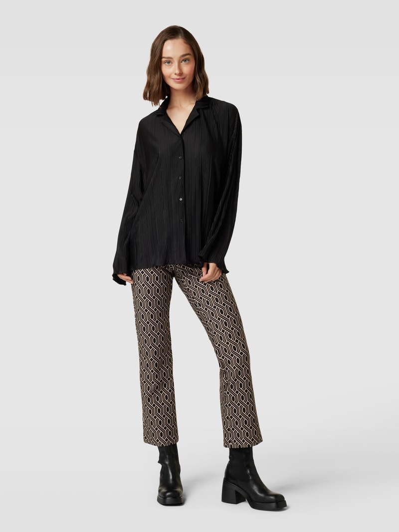 Stoffhose mit Allover-Muster Modell 'RANEE' in schwarz