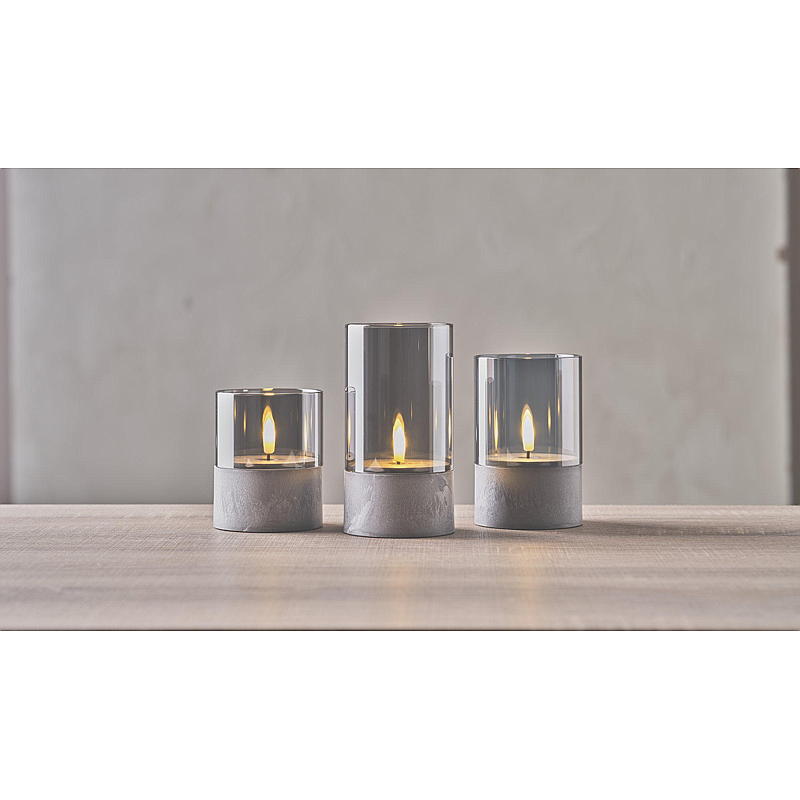 Vie Selected Ledlys 3 stk m/sotet glass Sement Base