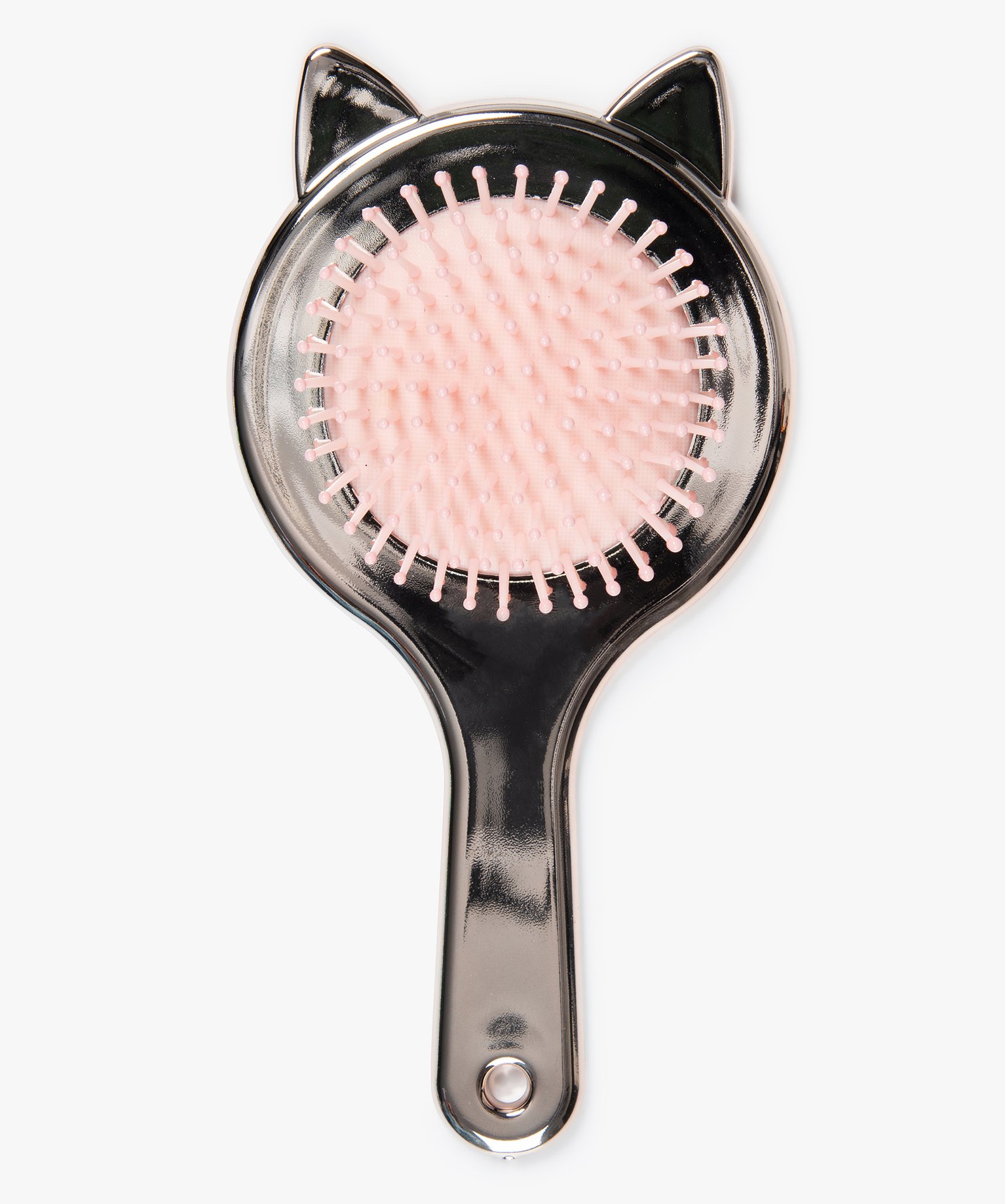 Brosse à cheveux femme pneumatique à tête ronde motif chat or | GEMO