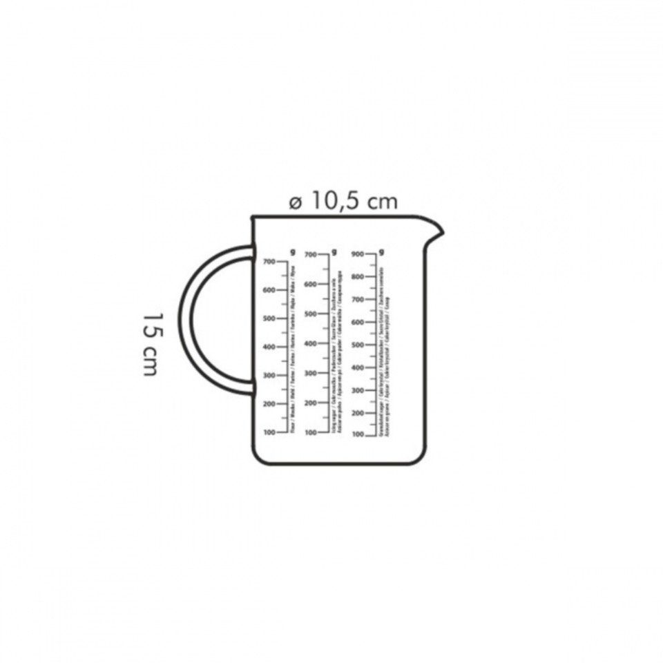 Tescoma Messbecher DELÍCIA, Glas, (Inhalt, 1 Messbecher), Füllvolumen: 1000ml, hitzebeständig