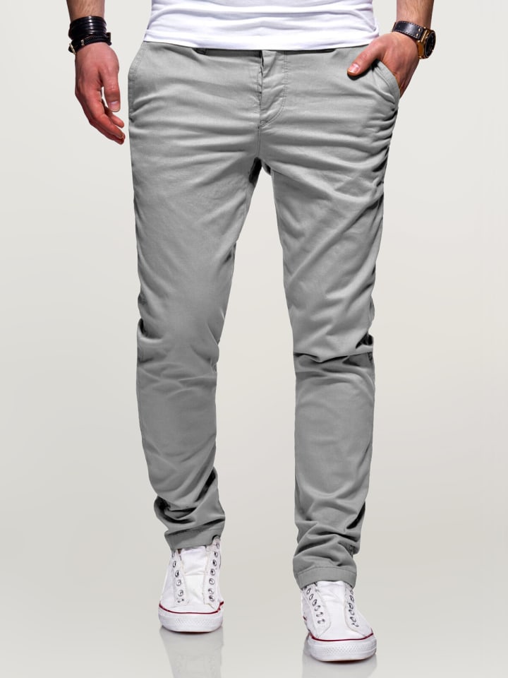 behype Chinohose Heritage in grau günstig kaufen