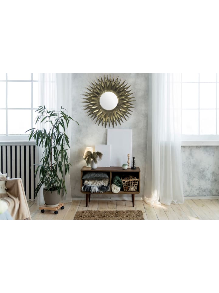 KADIMA DESIGN Wandspiegel Sonne 74 cm Metall Design Hängespiegel Messing Antik, günstig kaufen onesize