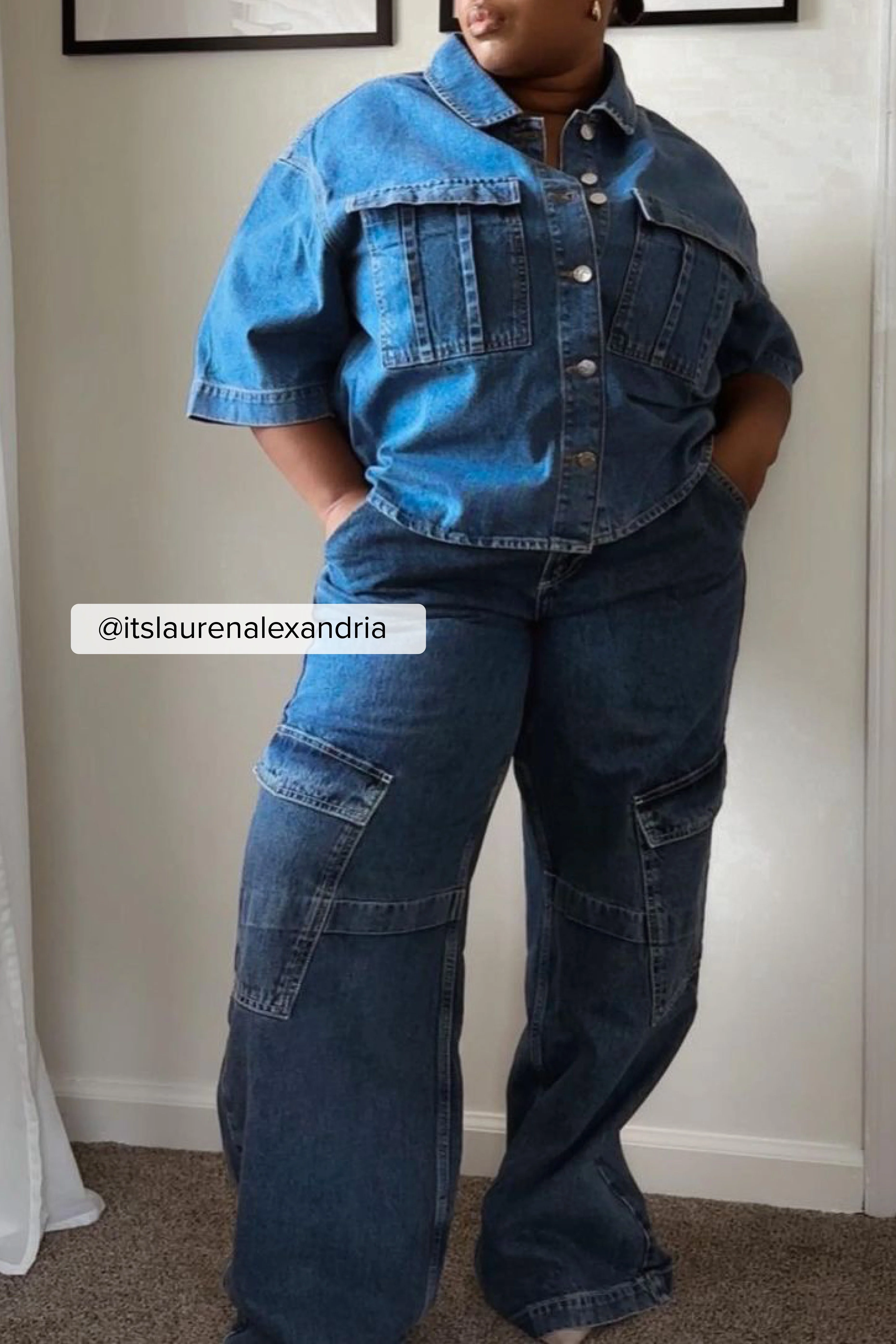 Kastenförmiges Jeanshemd