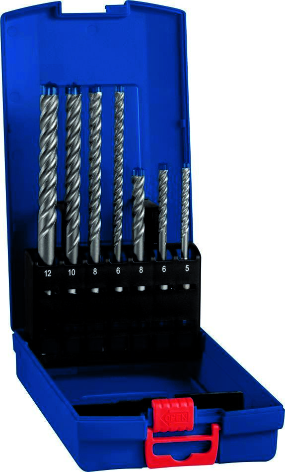 Bosch Blue Zubehör 2608900195 Expert SDS plus-7X Schlagbohrmaschinen-Set 5/6/6/8/8/10/12 mm 7-teilig
