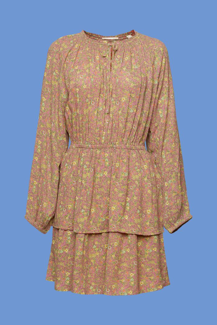 Bedrucktes Minikleid mit Stufenrock
