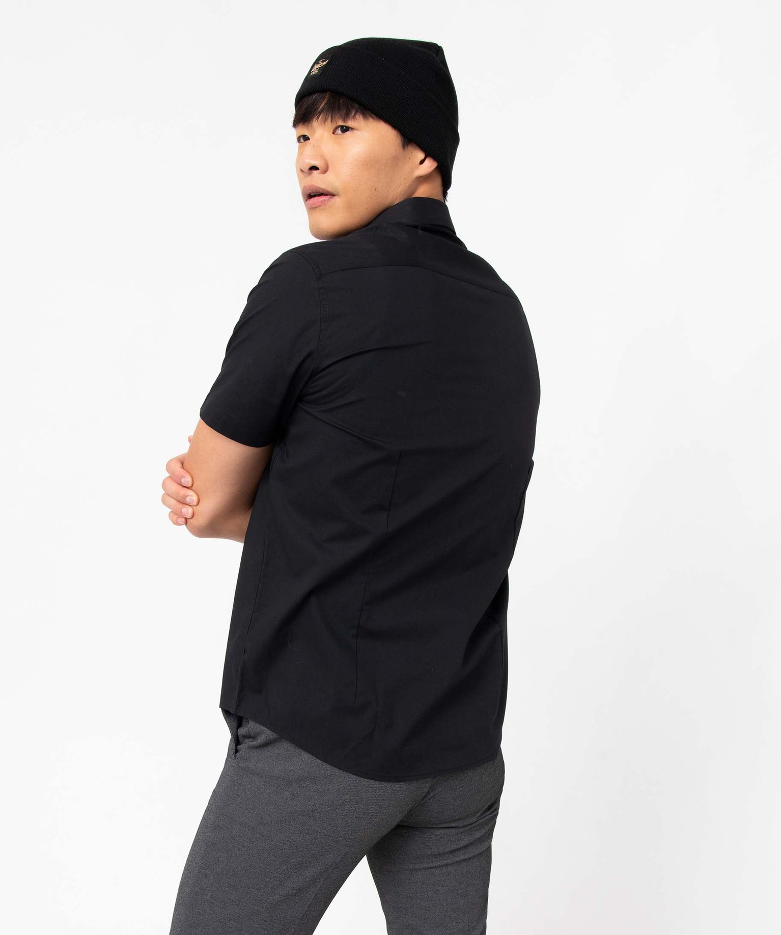 Chemise homme à manches courtes coupe Regular - Repassage f... noir | GEMO