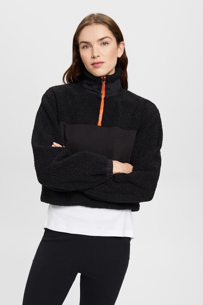 Troyer-Sweatshirt aus Materialmix
