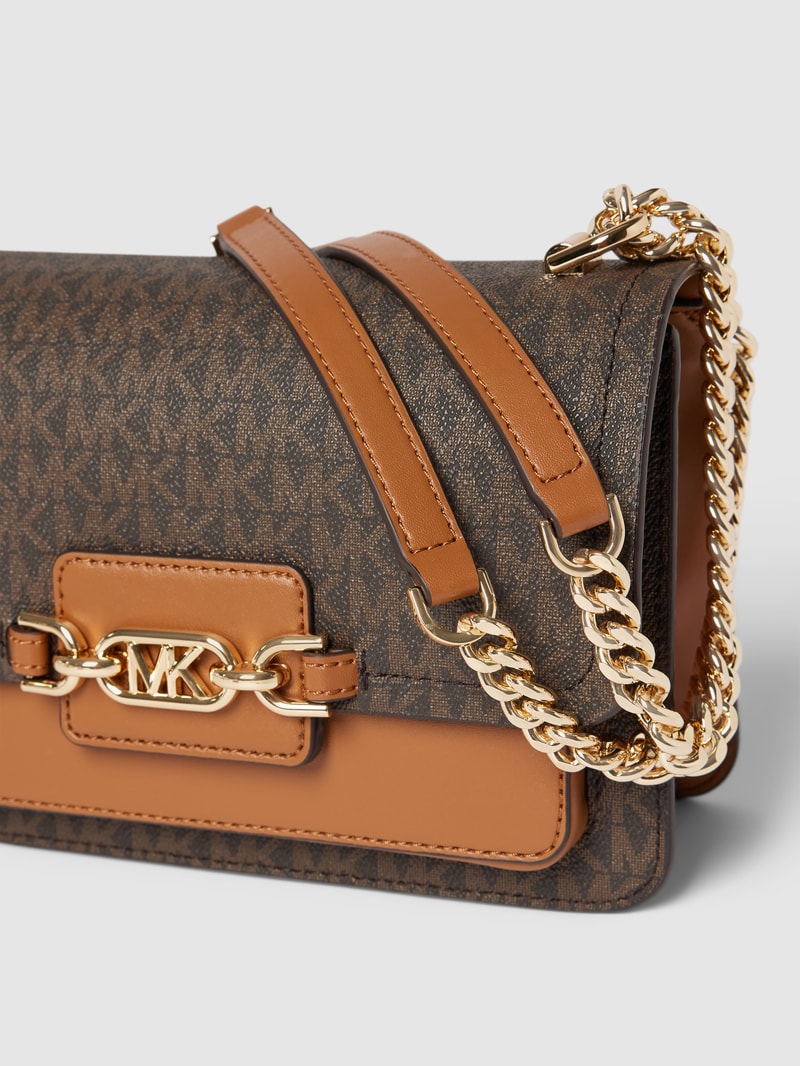 Handtasche mit Allover-Muster in dunkelbraun