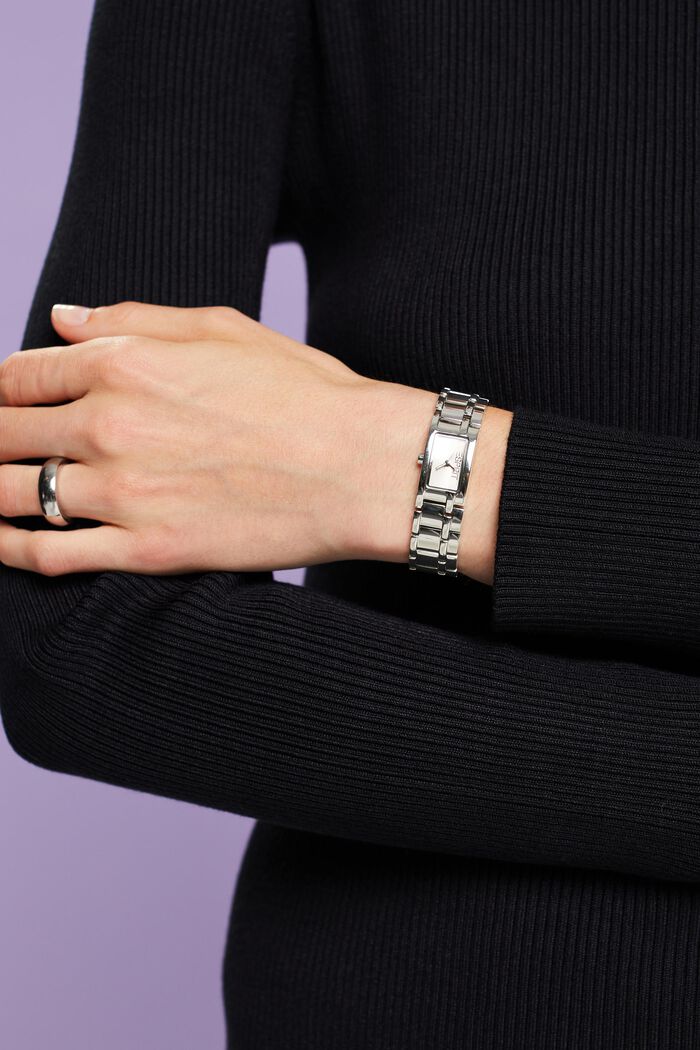Quadratische Armbanduhr aus Edelstahl