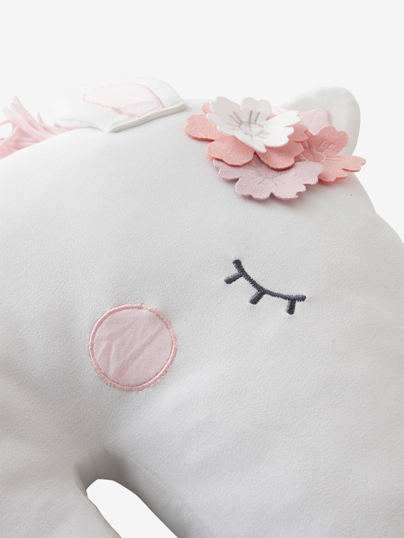 Coussin cheval PRINCESSE NATURE écru / rose
