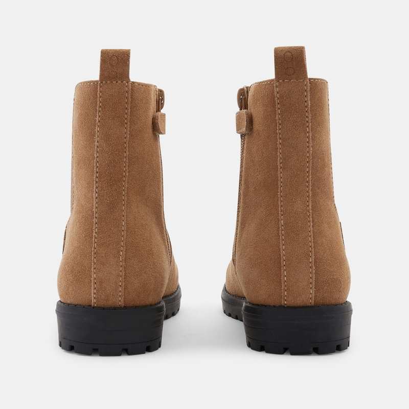 Boots chelsea à semelle crantée beige fille