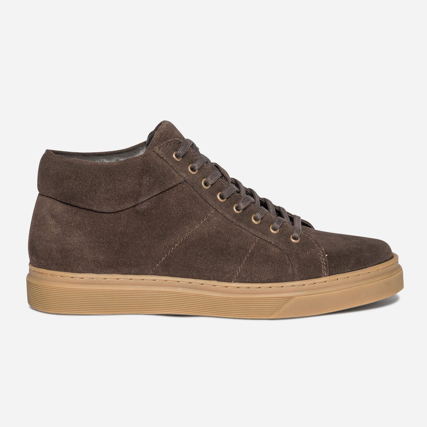 Basket marron en cuir velours