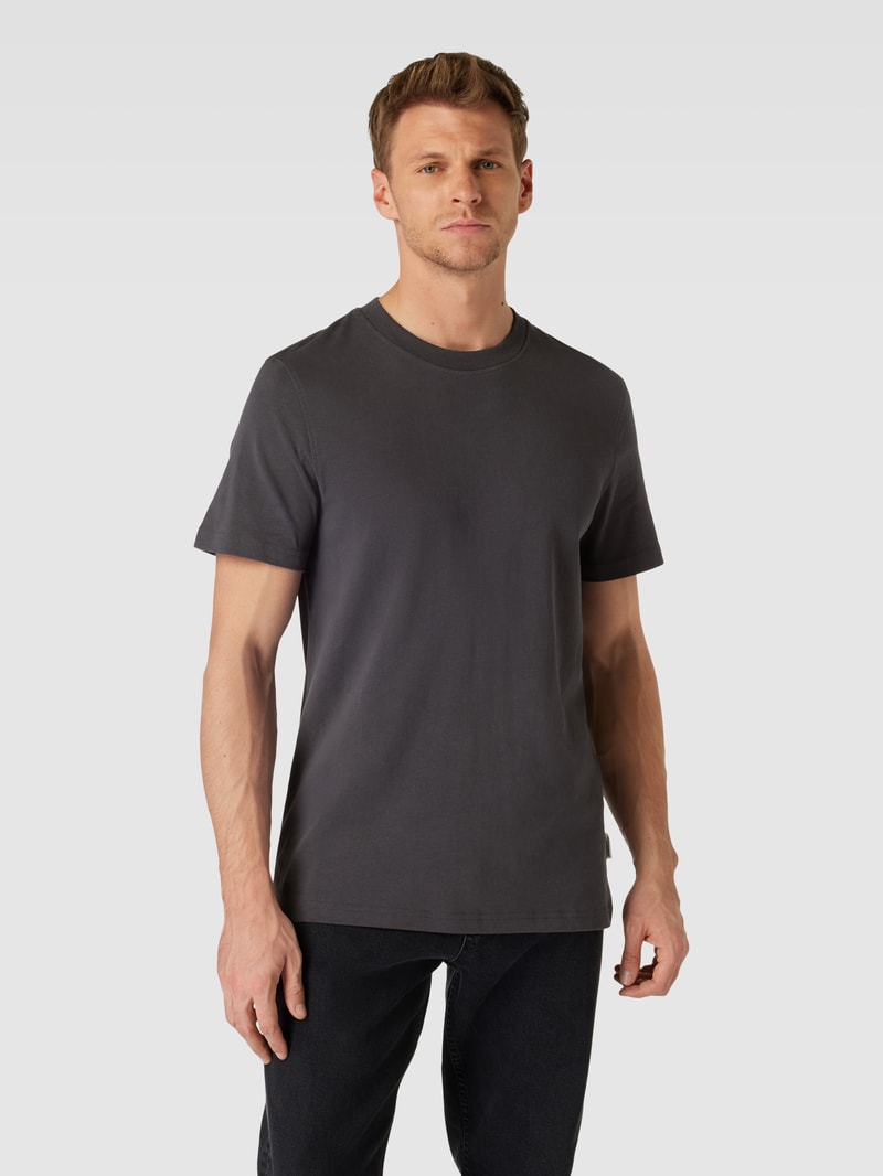 T-Shirt mit Label-Detail Modell 'MAARKOS' in graphit