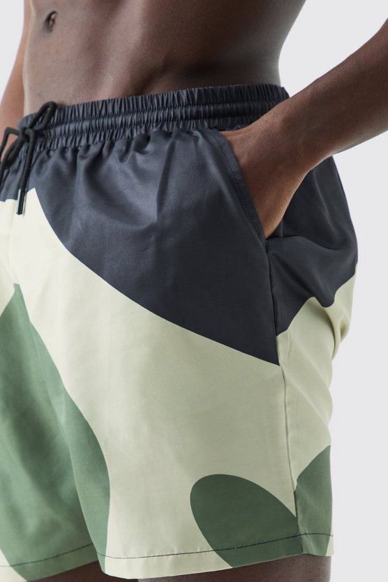 Mittellange Colorblock Badehose