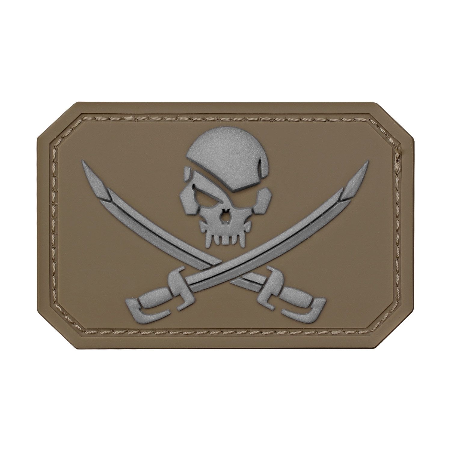 Patch 3D Skull with Swords PVC m. Klett