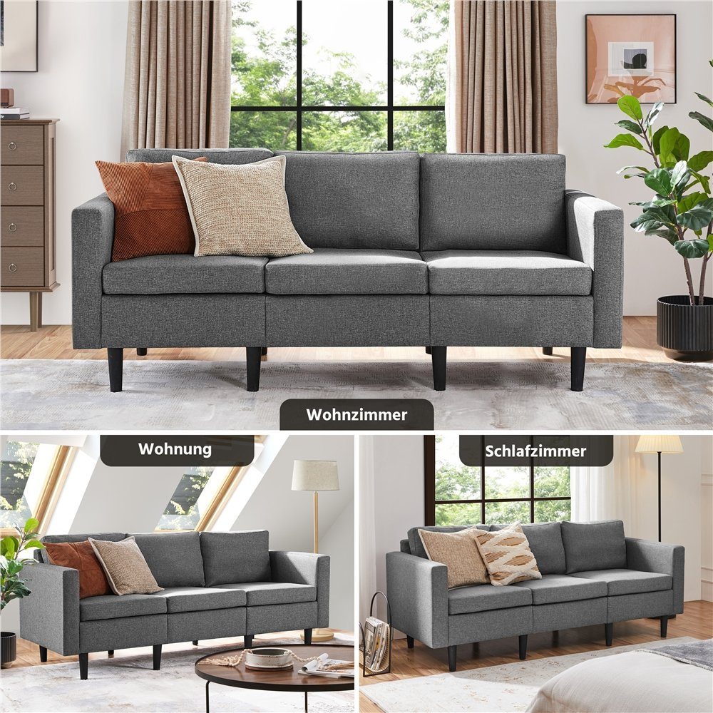 Yaheetech Schlafsofa, 3-Sitzer-Sofa Couch Polstersofa für 3 Personen, max.340 KG belastbar