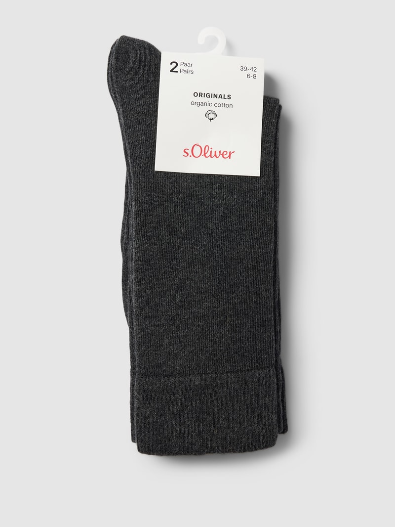 Socken aus Bio-Baumwolle im 2er-Pack in anthrazit meliert