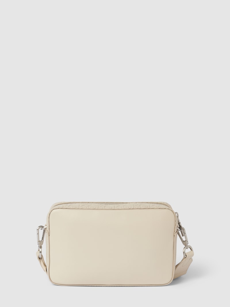 Umhängetasche mit Label-Details Modell 'CAMERA' in beige