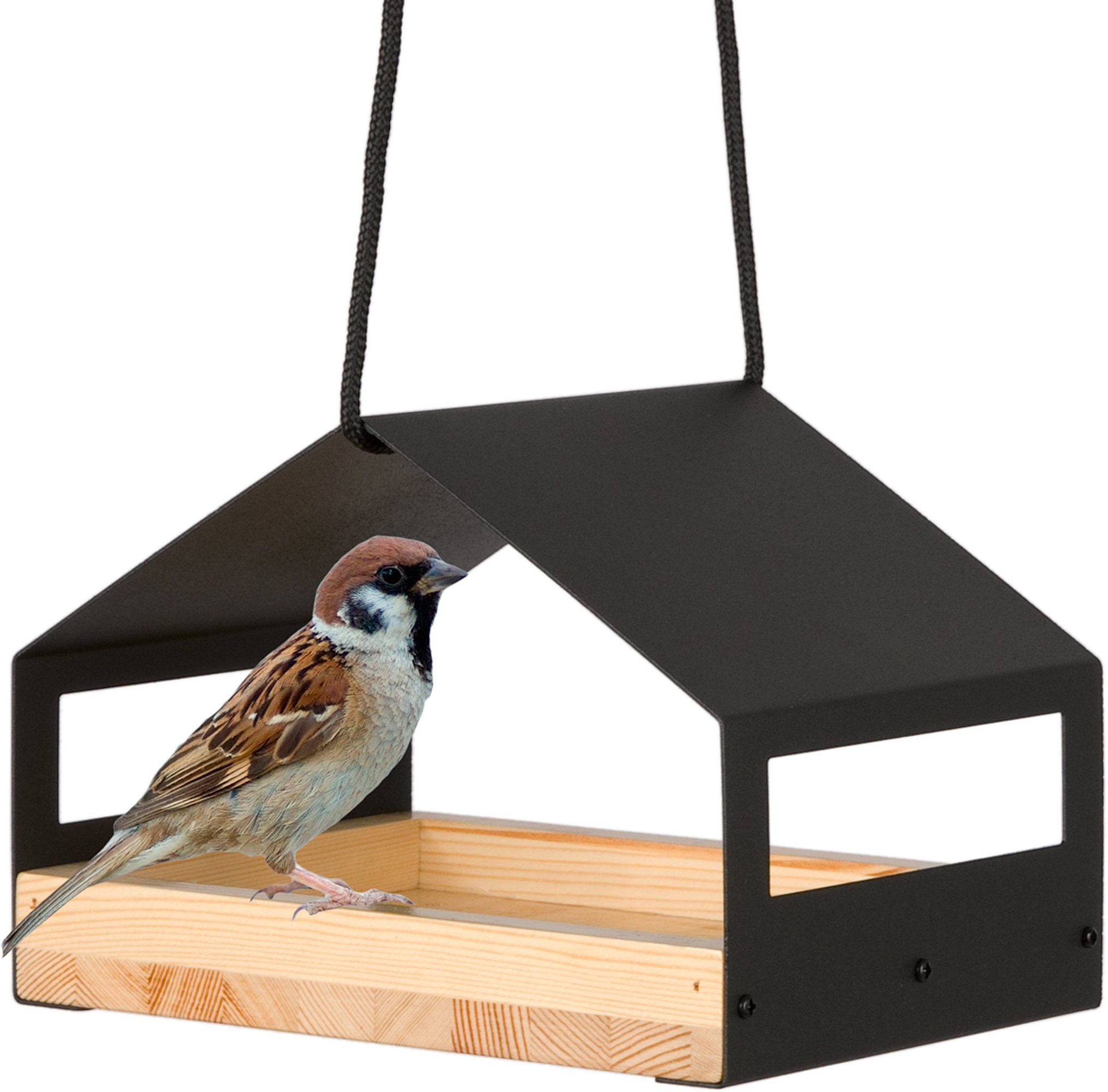WONDERMAKE Vogelhaus wetterfest zum Aufhängen, Metall Vogelfutterhaus klein Vogelhäuschen