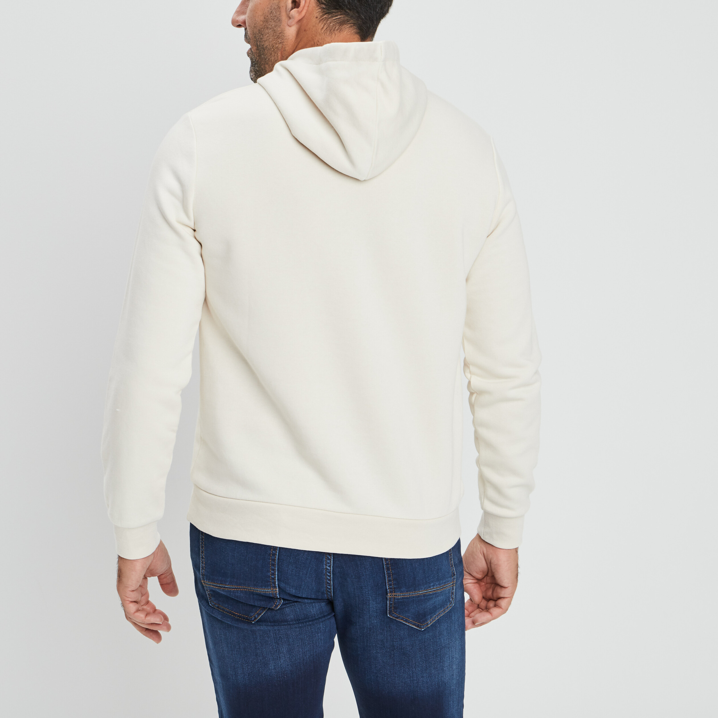 Sweat à capuche hoodie blanc homme | La Halle