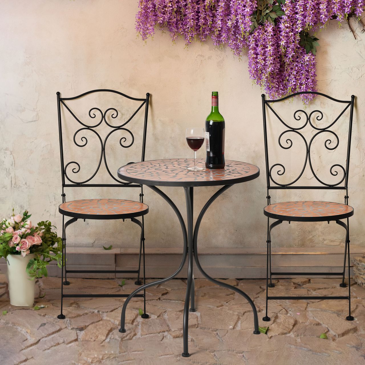 Gartenfreude Bistro Stuhl Mosaik 2 Stühlen