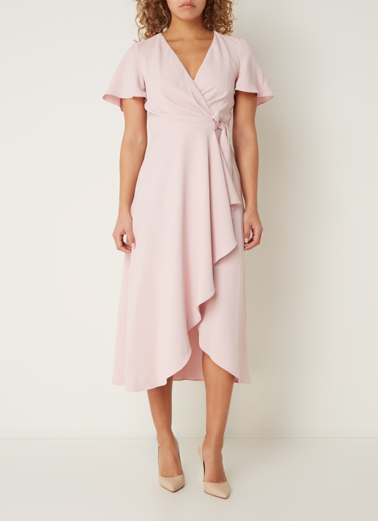 Rochie midi Phase Eight Julissa, model înfășurat, cu volane